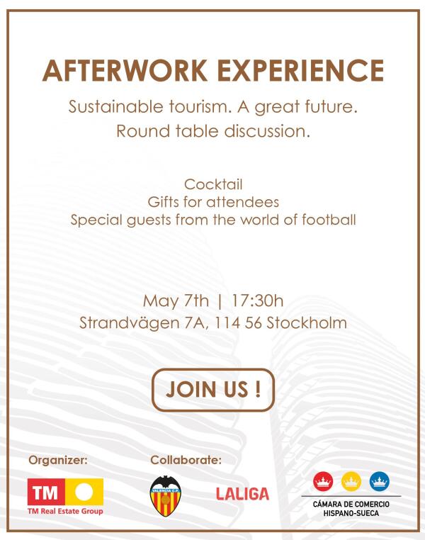 AFTERWORK EXPERIENCE: Sustainable tourism. A great future. 